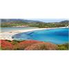Lupia - Quadro moderno su Tela Canvas DEEP 65X143 cm, con paesaggi e localismi italiani, per casa, soggiorno, capezzale camera da letto, hotel, ufficio, SARDEGNA - PANORAMA MARE