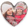 Easycosy Cuscino Personalizzato con Foto e Testo, 45x45, Stampa Fronte-Retro Federa per Cuscino Personalizzata a Forma di Cuore, Regali Personalizzati per Ricordare l'Amore (Imbottitura Opzionale)