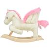 HOMCOM Cavallo a Dondolo Bianco e Rosa con Suoni e Struttura in Legno di Pioppo