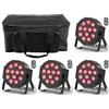 DELIBANG 4 Pezzi RGBW Ricaricabile Par LED Batteria con Borsa, 12 LED Luci da Palco con Telecomando e Funzione Timer, 8CH Illuminazione Palco per Feste DJ Bar Banda Concerto Club Christmas
