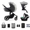 KINDERKRAFT Trio PRIME 2 SHADOW GREY CARROZZINA PASSEGGINO OVETTO I- Size Mink Pro e BORSA