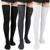 Moon Wood 3 Pezzi Calze Termiche Donnac Lunghe San Valentino Calze Autoreggenti Donna Sexy Calzini Alti Donna Sopra il Ginocchio,Nero, bianco, grigio