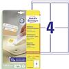 Avery Zweckform Avery L4733REV (99.1 x 139 mm), 100 etichette riposizionabili (25 fogli x 4), colore: Bianco