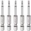 QUARKZMAN 5pz Sicurezza Torx Punte 1/4 Esagonale Attacco 2 Lunghe Trapano Punte T10 Torx Stella S2 Acciaio Magnetico Manomissione Resistente Cacciavite Punta