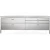 Alpes 250C-CONTENIMENTO-2 LIBERI IN CUCINA, Elemento Contenimento, mobile cucina, acciaio inox, larg. 250cm, prof. 65cm, alt. 90/95cm, 5 cassetti 120cm, primo cassetto portaposate in legno