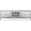 Ⓜ️🔵🔵🔵 Alpes 280C-C90+F90+C90/1 - LIBERI IN CUCINA, Elemento Contenimento, mobile cucina, acciaio inox, larg. 280cm, prof. 65cm, alt. 90/95cm, 4 cassetti 90cm, forno elettrico incasso 90cm