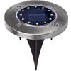Maclean MCE318 Faretto solare a LED con Picchetto 12 LED SMD bianco neutro 4000K 0,7 W Lampada solare perSsegnapasso da esterno Luci da giardino IP44 (1x pezzo)
