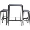 Cribel Set Snack Tavolo Con 4 Sgabelli 75x75xh110cm Grigio di Cribel