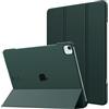 MoKo Custodia per iPad Air 13 Pollici 2024/ iPad PRO 12,9 (6a/5a Gen. 2022/2021), Cover Sottile con Retro in PC Rigido Traslucido, Supporta Touch ID e Pencil Pro/2a/USB-C, Verde Notte