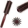 Firtink - Spazzola rotonda con setole di cinghiale, setole rotonde, manico in legno, spazzola per lo styling anti statico, per uomini e donne, per lisciare e arricciare, capelli bagnati e asciutti