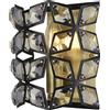 Searchlight Applique Iris - Metallo nero, cristallo e ottone