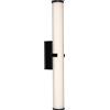 Searchlight Applique a morsetto - Metallo nero, diffusore trasparente e opalino a coste