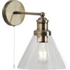 Searchlight Applique a piramide - Metallo ottone anticato e vetro