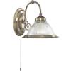Searchlight Applique American Diner - Ottone anticato e vetro rigato