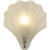 Searchlight Applique Shell 1Lt, metallo argento satinato e vetro smerigliato IP44