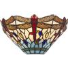 Searchlight Applique Dragonfly - Metallo ottone anticato e vetro colorato