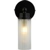 Searchlight Applique Imperial 1Lt, metallo nero opaco e vetro trasparente a coste