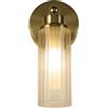 Searchlight Applique Imperial 1Lt, metallo ottone satinato e vetro trasparente a coste
