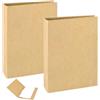 XIAQICA 2 Pezzi Raccoglitore ad Anelli A5 Carta Kraft Ricaricabile con 2 Anelli Cartella Porta Documenti A5 per Scuola Ufficio Fogli Sciolti Cartella a Fessura(23,5 x 17,5cm)