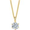 MIORE Collana Oro da Donna con Moissanite 0.50 carati, Argento Placcato Oro 18ct, Pendente a 6 Punte e Catenina da 45 cm, Ciondolo in Argento 925 Ipoallergenico con Custodia Gioielli, Gioielli in Oro