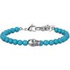 GAVU Bracciale Teschio da Uomo, Bracciale Uomo con Perline di Turchese Sintetico
