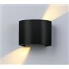 CLICLED Applique Led Cob Lampada Parete 20W Ovale Nero Luce Naturale Interno Esterno F19