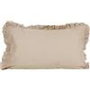 Generico Coppia federe Cotone Per Guanciali Letto Tinta Unita Tessuto con Volant (Beige)