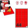 MARKIN Etichetta adesiva A/406 rosso fluo 100fg A4 47,5x25,5mm (44et/fg) Markin