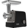 BLACK+DECKER BXMMA2200E - Tritacarne 2200W, 2 potenze, funzione reverse, estrusione a spirale, teglia in alluminio, insaccatrice, bocchetta kebbe, accessorio salsa, 3 dischi uscita inox
