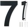 Ywonoby Casa moderna spazzolata numero 4 pollici, altezza 102 mm, acciaio inossidabile 304 massiccio, placcato nero (Numero 7 Sette)