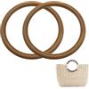 TUKEVA 2 pezzi Manico di Ricambio per Borsa in Legno Manico Borsa in Legno Anelli Manico in Legno Forma Ovale Accessorio Perfetto Per il Fai da te di Borse, Borse per la Spesa, Portafogli (marrone)