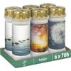 Bolsius Lumino funerale - Con motivo - N. 6 - Set da 6 pezzi - Lunghezza durata - Candela funebre & memoriale - Combustione pulita - Senza olio di palma