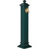 Relaxdays Fontana da Giardino in Stile Antico, Fontanella a Colonna con Rubinetto Acqua, HLP: 86x19x23 cm, Verde Scuro