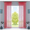 Gardinenbox 2er Set Fadengardinen con Coulisse e Nastro Arricciato Cucito, Adatto per aste e binari per Tende, divisorio per stanze, 20303CN2, Poliestere, Colore: Rosso, HxB 250x140 cm