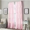 Curtainworks Tasca per asta con volant a balze, 100% poliestere, 213,4 cm, 1 tenda a pannello, rosa