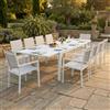 MIlani Home DEXTER - set tavolo in alluminio cm 200/300 x 100 x 74 h con 10 poltrone Venus