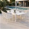 MIlani Home DEXTER - set tavolo in alluminio cm 200/300 x 100 x 74 h con 6 poltrone Venus