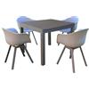 MIlani Home JERRI - set tavolo in alluminio cm 90/180 x 90 x 75 h con 4 poltrone Jessie