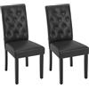 WOLTU Sedia da Pranzo 2 Pezzi, Schienale Alto, Imbottita per Cucina, Camera da Letto, Soggiorno, Gambe in Legno e Sedile in Similpelle, Nero, EZS20sz-2