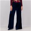 Bianca Della Torre Pantaloni ampi in velluto stretch vita elasticata