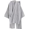 ZEALMAX Kimono camicia e pantaloni giapponesi, cotone lino loungewear lounge set spa accappatoio, onde grigie, multicolore, L
