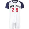 Landofgenie Onesie per Gli Uomini di Cotone One Piece Baseball Strisce Romper con Maniche Raglan S