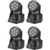 4 X PROIETTORE 7 LED LED RGB TESTA MOBILE ROTANTE EFFETTI DISCO WASH DMX