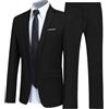 Generico Abito Uomo Elegante Completo Abito Slim Fit Classico Abito Regular Cerimonia Suit Bordeaux Abito Uomo 2 Pezzi Moda Abiti Business Tinta Unita
