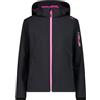 CMP Giacca Donna in Softshell con Cappuccio Staccabile - 39A5006 - 00US (IT, Testo, M, Regular, Regular, ANTRACITE/FUCSIA)