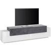 Web Furniture Mobile Porta TV 200 Cm Con 3 Ante A Ribalta Bianco Lucido e Report Corona