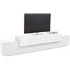 Web Furniture Mobile Porta TV 240 Cm Con 3 Ante A Ribalta Bianco Lucido Laccato Corona