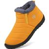 LAZAZAFI Stivali Ragazze Ragazzi Invernali Stivali da Neve Impermeabili Caldo Peluche Bambini Stivaletti All'aperto Antiscivolo Scarpe Trekking Giallo 37 EU