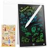 Genialba Tavoletta Grafica LCD Scrittura Colorato 10 Pollici, Lavagna da Disegno Cancellabile Portatile, Regalo Bambini, Tavoletta Grafica per Giochi Bambini 2 3 4 5 6 7 Anni Ragazze (Bianco)