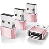 Elebase per Samsung Galaxy Z Flip Fold 7 Adattatore USB C Femmina a USB Maschio 4P,Connettore Cavo Caricatore Tipo C per iPhone 16 15 14 17 Pro Max,iPad 10 Mini 6 Air 5,Galaxy Z Flip Fold 5 6,S25 S24
